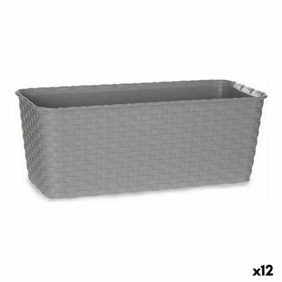 Zelfwaterende plantenpot Stefanplast Grijs Plastic 13 x 11 x 29 cm (12 Stuks)