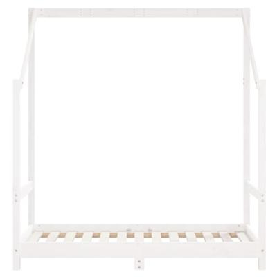 Kinderbedframe 70x140 cm massief grenenhout wit