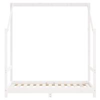 Kinderbedframe 70x140 cm massief grenenhout wit - thumbnail