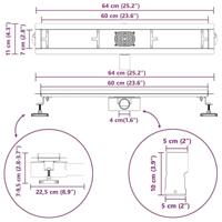 VidaXL Doucheafvoer 2-in-1 met 360° sifon zwart 60 cm - thumbnail