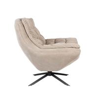 Dutchbone Draaifauteuil 'Vince' Rib, kleur Beige - thumbnail