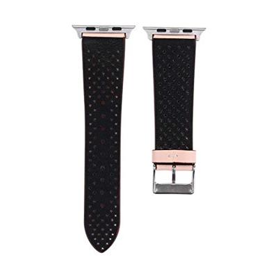 Dot Pattern Leren bandje - Roze - Geschikt voor Apple Watch 44mm / 45mm / 46mm / 49mm