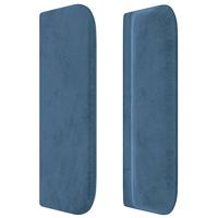 Hoofdbord met randen 203x16x78/88 cm fluweel donkerblauw - thumbnail