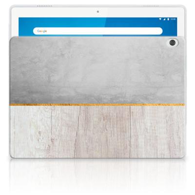 Lenovo Tab M10 Silicone Tablet Hoes Wood Concrete
