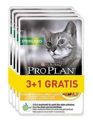 PURINA Pro Plan Sterilised Chicken - nat kattenvoer - 85g 3+1