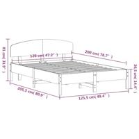 Bedframe zonder matras massief grenenhout wasbruin 120x200 cm - thumbnail