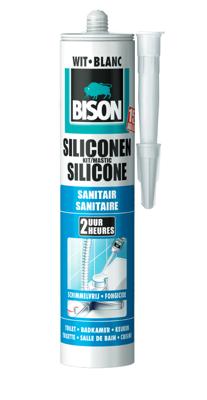 Bison Siliconenkit Sanitair Wit Crt 300Ml*12 Nl - 1491325 - 1491325