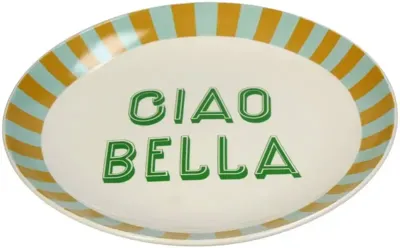 Kersten schaal aardewerk ciao bella 25x3.5cm wit