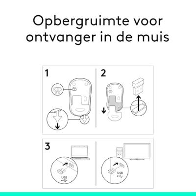 Logitech M185 muis rood - thumbnail