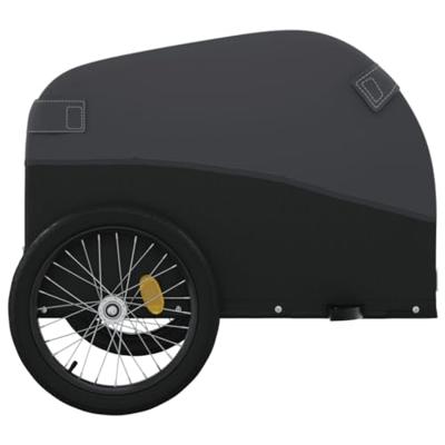 VidaXL Fietstrailer 30 kg ijzer zwart - thumbnail