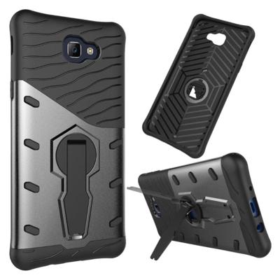 Voor Galaxy J5 Prime & On5(2016) / G570 stootvast 360 graden rotatie harde Armor TPU + PC combinatie Case met Holder(Black)