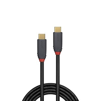 LINDY 36901 1m USB 3.1 type C kabel, 5A PD, anthraciet lijn antraciet
