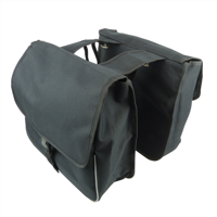 Dresco dubbele fietstas Basic Shopper 26 liter nylon donkergrijs - thumbnail