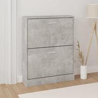 VidaXL Schoenenkast 59x17x81 cm bewerkt hout betongrijs - thumbnail