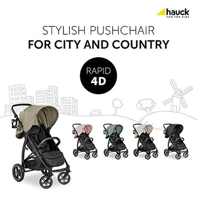 HAUCK - All-terrain kinderwagen - RAPID 4D - opvouwbaar met één hand - 4 wielen - Zwart HAUCK - All-terrain kinderwagen - RAPID 4D - opvouwbaar met één hand - 4 wielen - Zwart