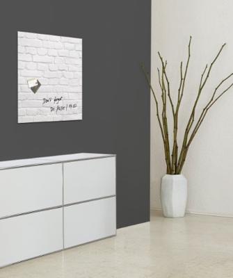 Sigel SI-GL164 Glasmagneetbord Artverum 480x480x15mm White Klinker - thumbnail