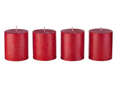 LIVARNO home Set van 4 kaarsen (Rood)