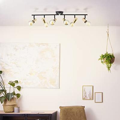 Brilliant Zwart met gouden plafondlampKerry 6-lichts - 99716/72
