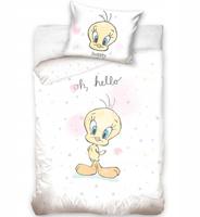 Looney Tunes Tweety Dekbedovertrek Oh Hello - 100 x 135 cm - Katoen - thumbnail