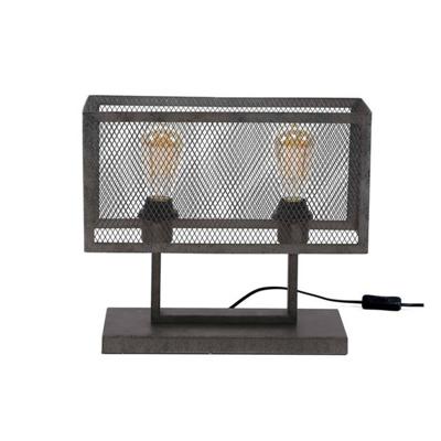 Livin24 Industriële Tafellamp Brooke Zwart Raster Rechthoek Livin24 Industriële Tafellamp Brooke Zwart Raster Rechthoek