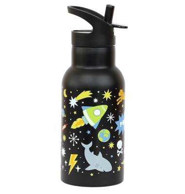 Roestvrijstalen fles voor kinderen GALAXIE A Little Lovely Company, 350 ml zwart