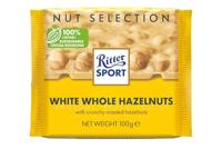 Ritter sport wit hele hazelnoot tablet 100gr | 10 stuks - thumbnail