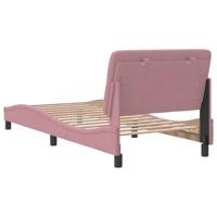 Bedframe zonder matras fluweel roze 90x190 cm - thumbnail