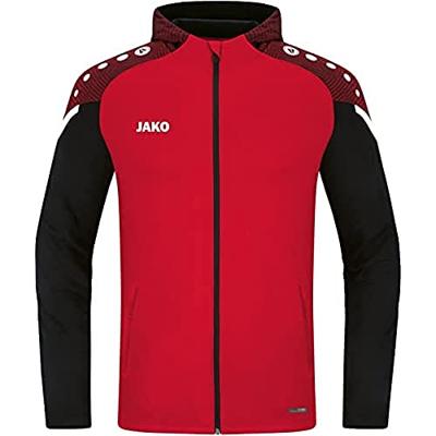 JAKO 6822 Jas Met Kap Performance - Rood/Zwart - S