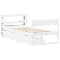 Bedframe zonder matras massief grenenhout wit 90x190 cm - thumbnail