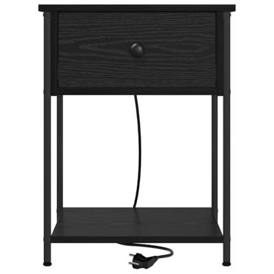 Bedside kasten 2 pcs Zwart eiken 42 x 41 x 56 cm Bewerkt hout