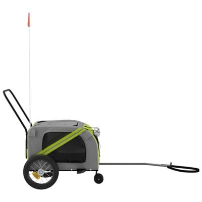 Hondenfietstrailer oxford stof en ijzer groen en zwart - thumbnail