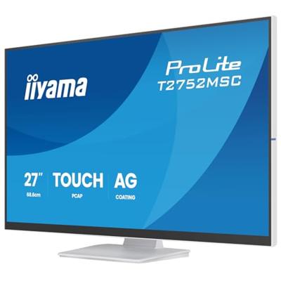 iiyama Prolite T2752MSC-W1AG 68,6 cm (27 inch), 27 inch, Full HD 10-punts IPS-led-display, capacitieve multitouch, DeepContrast PCAP+ HDMI DP USB3.2 7H, antiverblinding, anti-vingerafdruk, wit