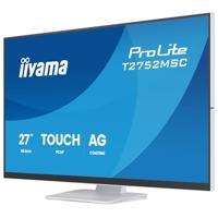 iiyama Prolite T2752MSC-W1AG 68,6 cm (27 inch), 27 inch, Full HD 10-punts IPS-led-display, capacitieve multitouch, DeepContrast PCAP+ HDMI DP USB3.2 7H, antiverblinding, anti-vingerafdruk, wit - thumbnail
