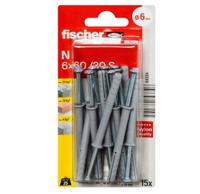 Fischer 084334 N 6 x 60/30 S K NV Spijkerplug 60 mm 6 mm 1 set(s) - thumbnail