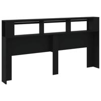 Hoofdeinde met LED 200x18,5x103,5 cm bewerkt hout zwart - thumbnail
