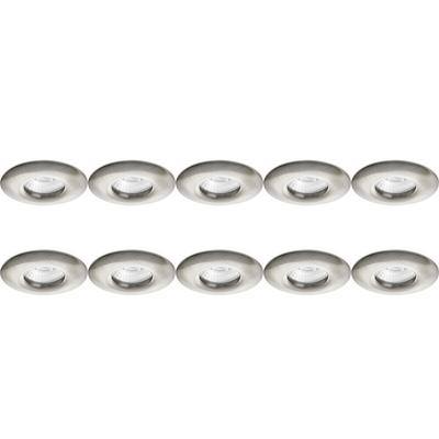 Waterdichte Inbouwspot GU10 Armatuur Set 10 stuks - IP65 Nikkel Ø82mm