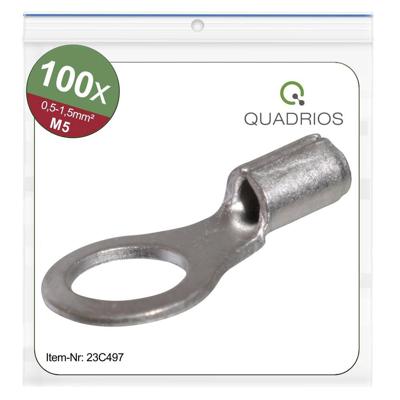 Quadrios 23C497 Ringkabelschoen Dwarsdoorsnede (max.): 1.5 mm² Schachtdiameter: 5.3 mm Ongeïsoleerd 100 stuk(s)