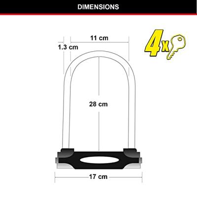 U-fietsslot - MASTER LOCK - 8195EURDPROCOLWR - Gehard staal, sleutel, rood