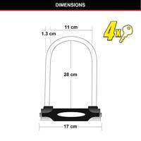Masterlock U-Slot, 210x110mm, O13mm, rood - 8195EURDPROCOLWR 8195EURDPROCOLWR - thumbnail
