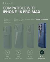 Mujjo Leather Wallet Case iPhone 15 Pro Max blauw - thumbnail