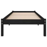 Bedframe massief hout zwart 75x190 cm - thumbnail