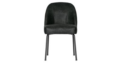 WOOOD Eetkamerstoel 'Vogue' Leder, kleur Zwart