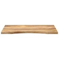 Bureaublad met ronding 90x60x2,5 cm massief ruw mangohout - thumbnail