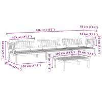 4-delige Loungeset pallet massief acaciahout - thumbnail