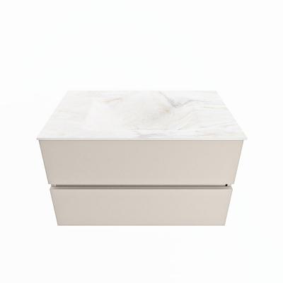 MONDIAZ VICA-DLUX 80cm badmeubel onderkast Linen 2 lades. Inbouw wastafel CLOUD midden 1 kraangat, kleur Ostra. MONDIAZ VICA-DLUX 80cm badmeubel onderkast Linen 2 lades. Inbouw wastafel CLOUD midden 1 kraangat, kleur Ostra.
