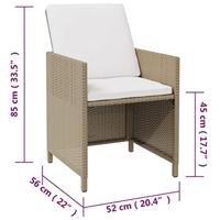 Tuinstoelen 2 st met voetenbanken poly rattan beige - thumbnail