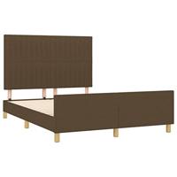 Bedframe zonder matras stof donkerbruin 140x200 cm - thumbnail