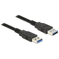Delock 85062 USB-kabel USB 3.2 Gen1 USB-A stekker, USB-A stekker 2.00 m Zwart Vergulde steekcontacten - thumbnail