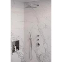 Inbouw Regendouche Set Brauer Brushed Edition Gebogen Wanduitloop Ronde Hoofddouche 30 cm Met Twee Stopkranen RVS Look Brauer - thumbnail