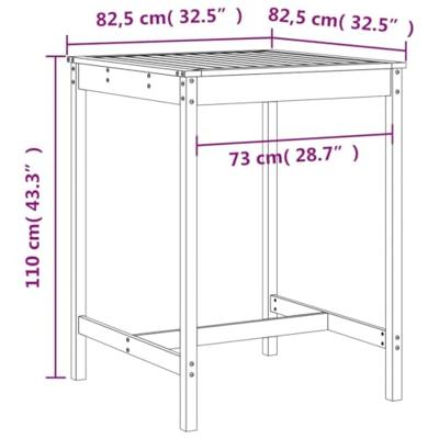 3-delige Tuinbarset massief grenenhout honingbruin